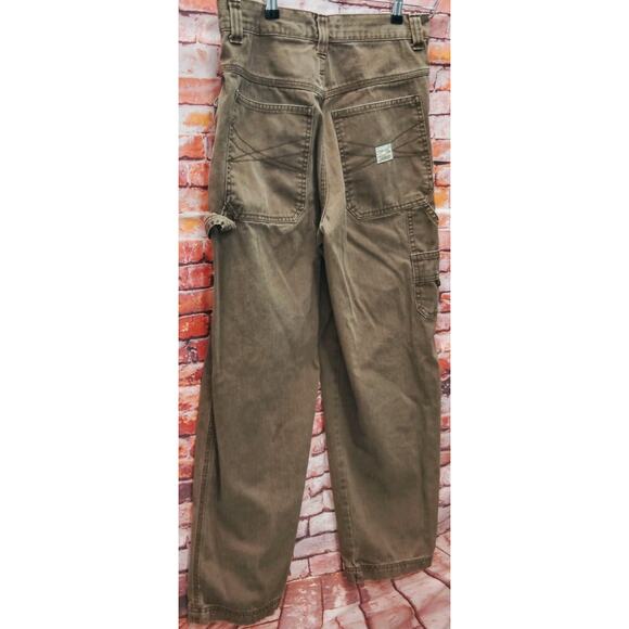 Old Navy Carpenter Jeans Mens 31x30 Brown Denim Relaxed Fit Workwear Pinstriped - Picture 5 of 11